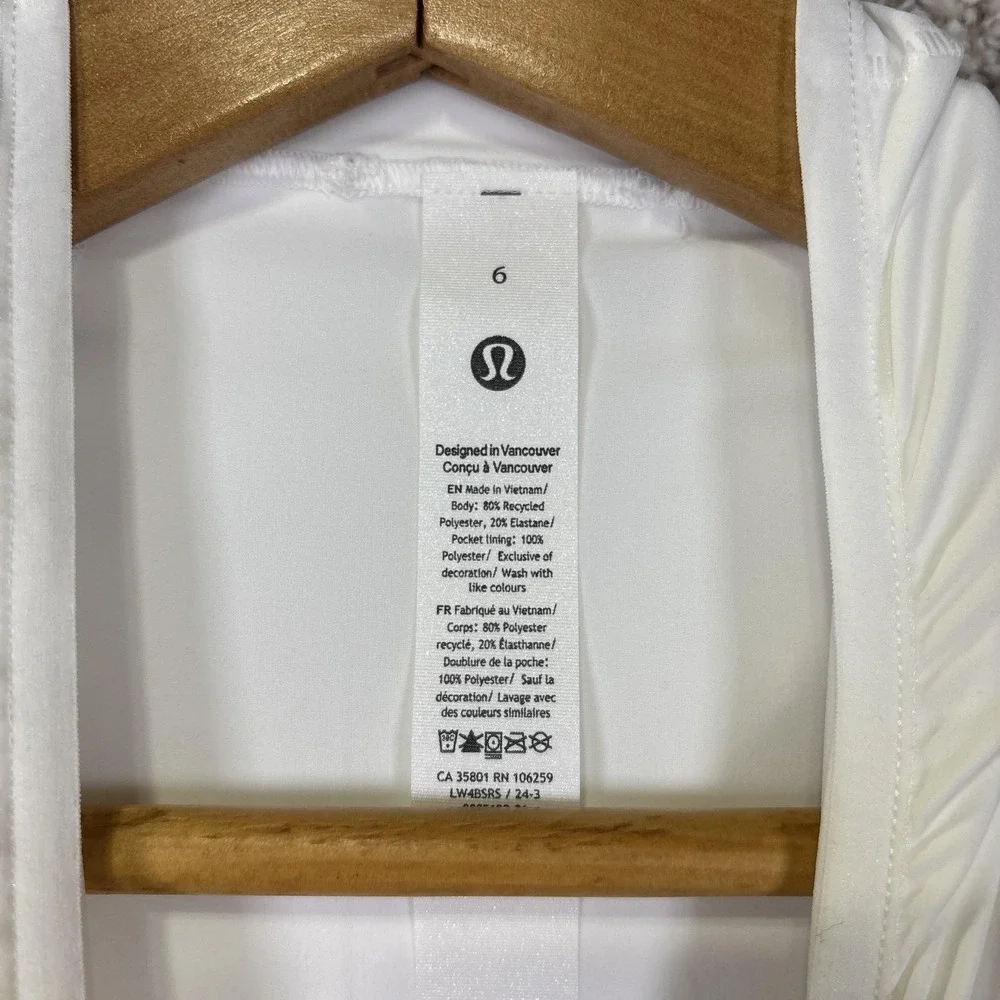 NWT Lululemon Mist Over Windbreaker Jacket Womens 6 White Hooded Lightweight‎